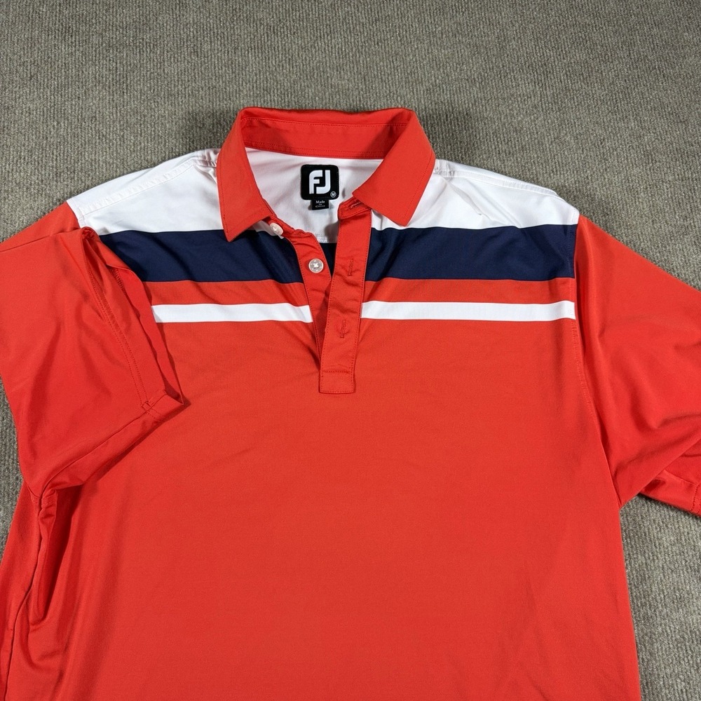 FootJoy Mens‎ M Sycamore Hills Golf Polo Red Performance Stretch Short Sleeve